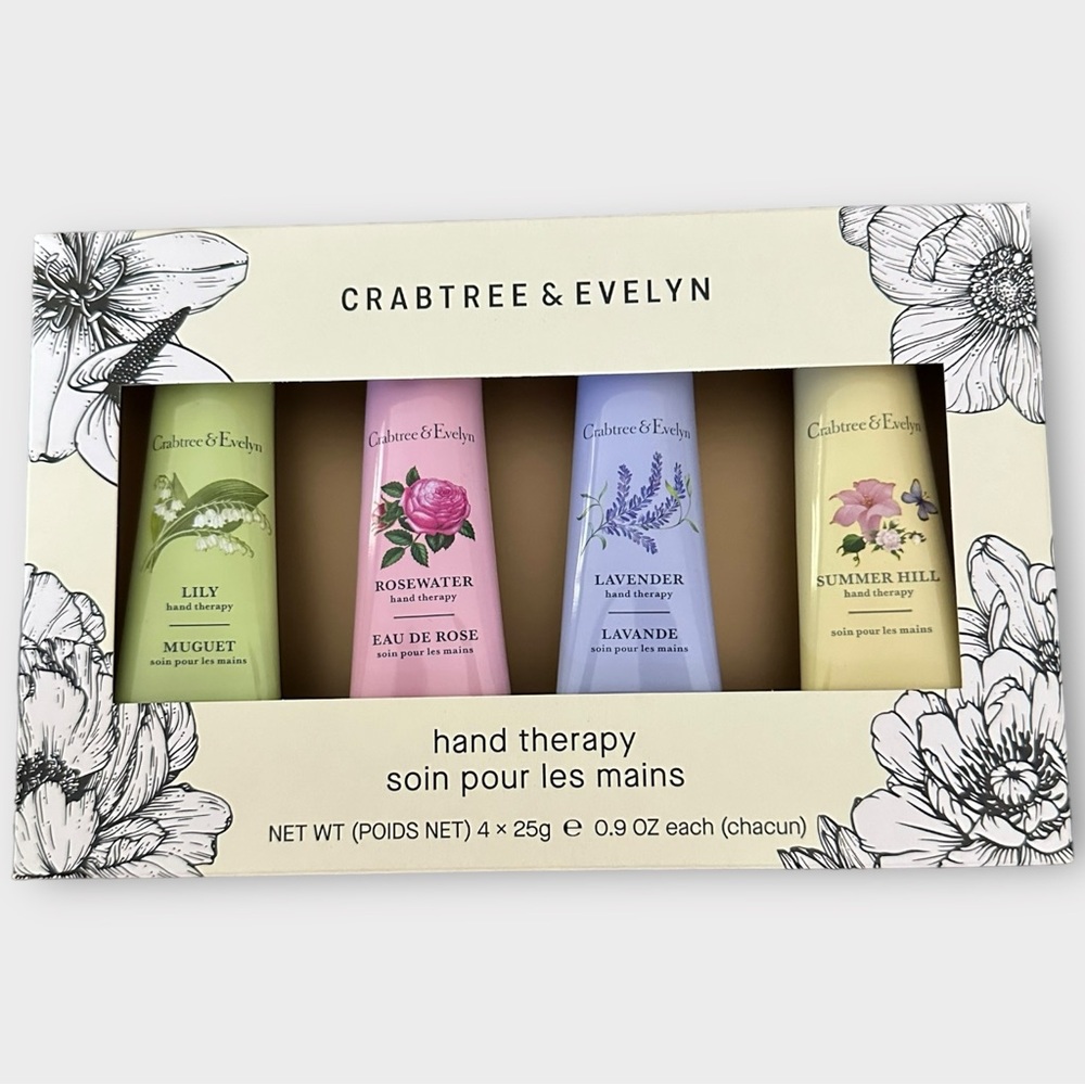 Crabtree & Evelyn NIB Set of 4 x 25g Hand Therapy Lotion